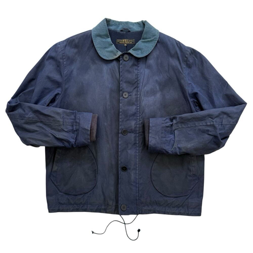 Freemans Sporting Club NYC N1 Deck Jacket Hand-Tailored Waxed Canvas Navy XL